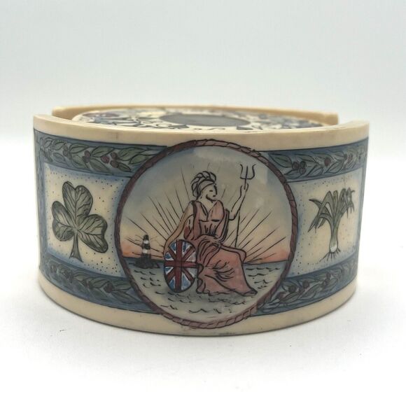 Wallace Crafts UK Royal Coaster Set W/ Inset Coins. 6 Coasters & Holder Covent - Picture 3 of 9